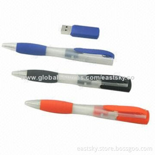 Plastic Pen-shaped USB Drive, Four Optional Logo Imprint Locations, OEM Orders are AcceptedNew